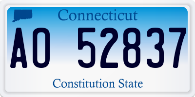 CT license plate AO52837
