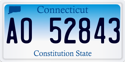 CT license plate AO52843