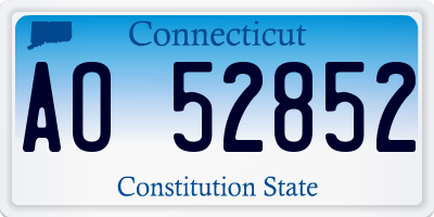 CT license plate AO52852