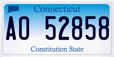 CT license plate AO52858