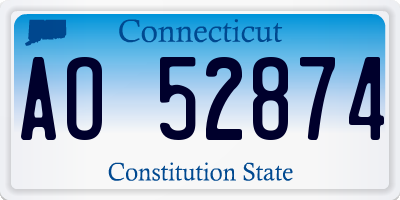 CT license plate AO52874
