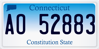 CT license plate AO52883