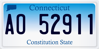 CT license plate AO52911