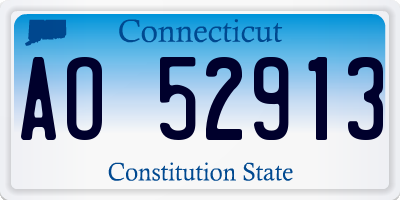 CT license plate AO52913