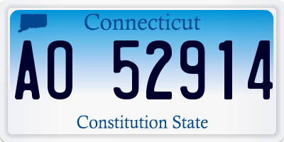 CT license plate AO52914