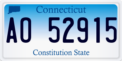 CT license plate AO52915