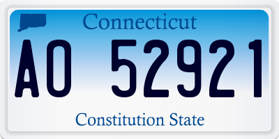 CT license plate AO52921