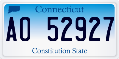 CT license plate AO52927