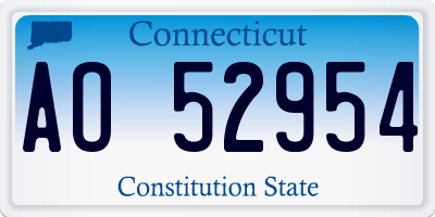 CT license plate AO52954