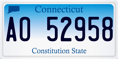 CT license plate AO52958