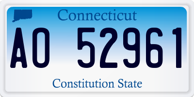CT license plate AO52961