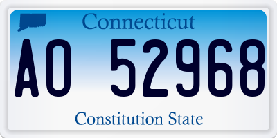 CT license plate AO52968