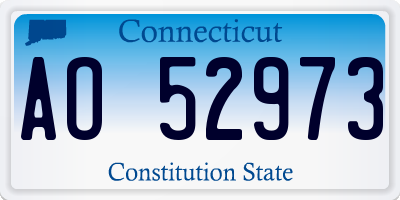 CT license plate AO52973