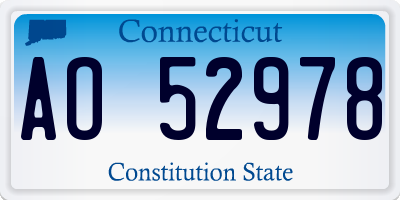 CT license plate AO52978