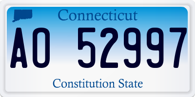 CT license plate AO52997