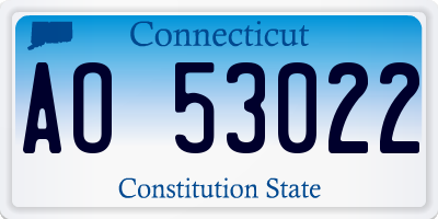 CT license plate AO53022