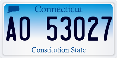 CT license plate AO53027