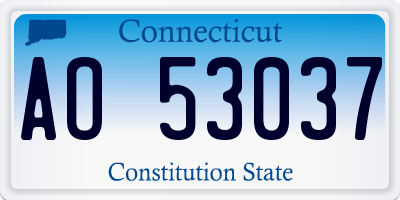 CT license plate AO53037