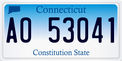 CT license plate AO53041