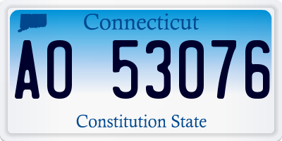 CT license plate AO53076