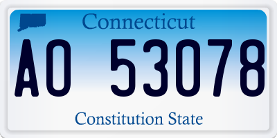 CT license plate AO53078