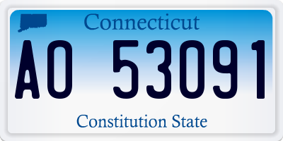 CT license plate AO53091