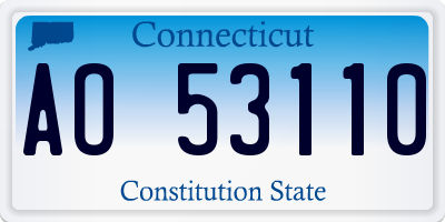 CT license plate AO53110