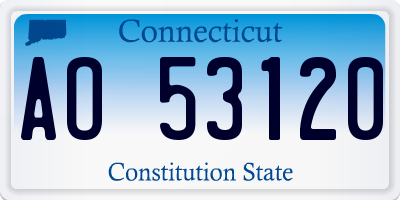 CT license plate AO53120