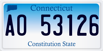 CT license plate AO53126