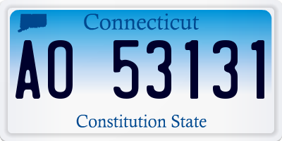 CT license plate AO53131