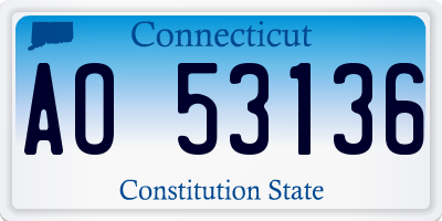 CT license plate AO53136