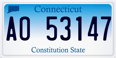 CT license plate AO53147