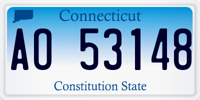 CT license plate AO53148