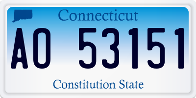 CT license plate AO53151
