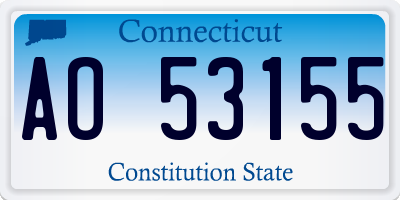 CT license plate AO53155
