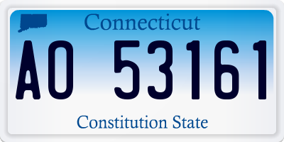 CT license plate AO53161
