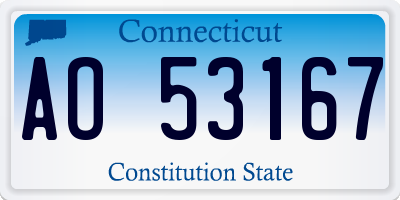 CT license plate AO53167