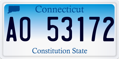 CT license plate AO53172