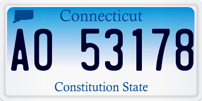 CT license plate AO53178