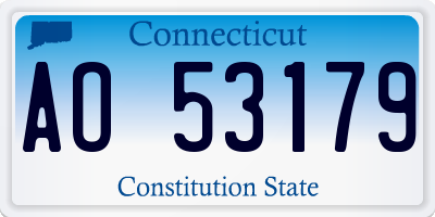 CT license plate AO53179