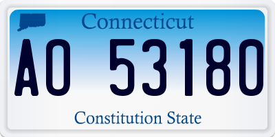 CT license plate AO53180