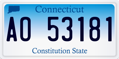 CT license plate AO53181