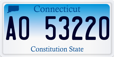 CT license plate AO53220