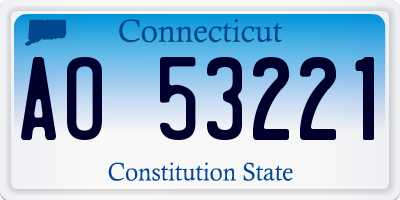 CT license plate AO53221
