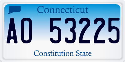CT license plate AO53225