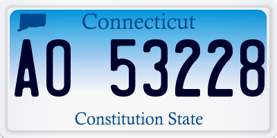 CT license plate AO53228