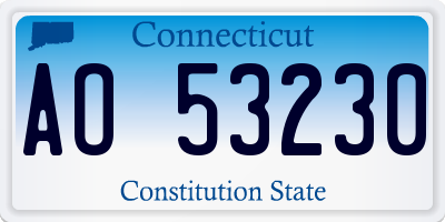 CT license plate AO53230