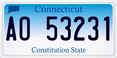 CT license plate AO53231