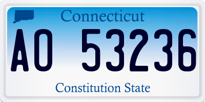 CT license plate AO53236