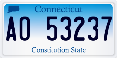 CT license plate AO53237